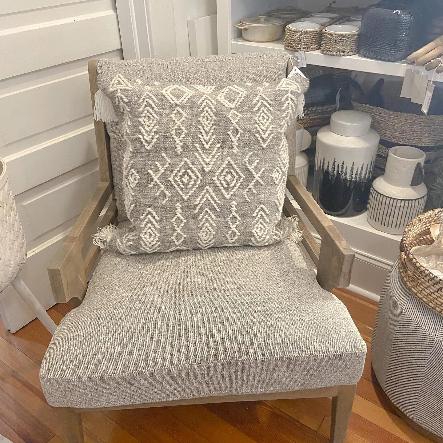 We have some great new accent chairs in the shop. They are just as pretty from the back as they are from the front which make them great for an open floor plan. #indigohomeanddesign #shoplocal #miltonshopping #crabapplemarket #crabapplemarketga #newi