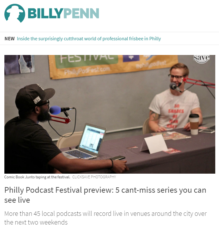 Billy Penn Mouthful LIVE is named one of Billy Penn's "5 can't-miss" at the Fifth Annual Philadelphia Podcast Festival! "It starts with a monologue. Philadelphia youths pen each one, then actors perform them. Host Yvonne Latty, noted journalist and NYU professor, interviews the young writers on what inspired them, and speaks with experts who lend insights on the issues at play. Produced by Latty and the Philadelphia Young Playwrights, Mouthful hits on topics from virginity, grief, family illness and diversity. It’s touching and, at times, gut-wrenching." "Philly Podcast Festival Preview" by Cassie Owens