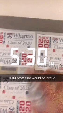 After 6 months, I outsourced the printing process and hired students to package and deliver to on-campus students. This video shows my highest and lowest point: spraying protectant layers on thousands of stickers made for Wharton Admissions at 5:30AM in my dorm's study lounge to avoid being caught by my hall RA. 