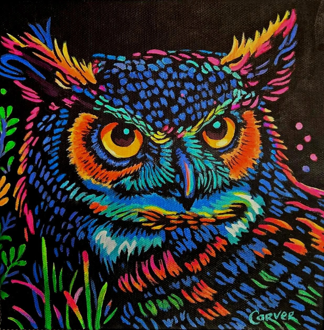 Larry Carver, Psychedelic Owl.jpg