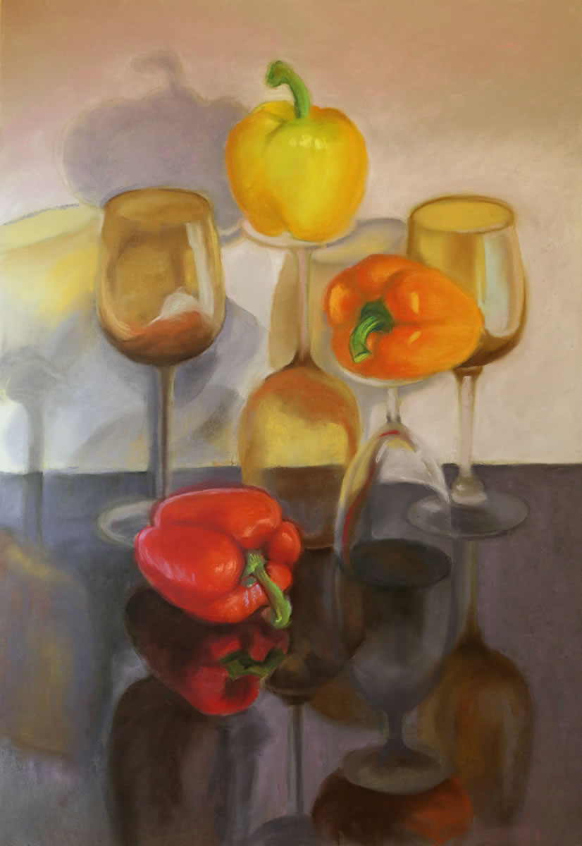 Peppers and Wine Glasses