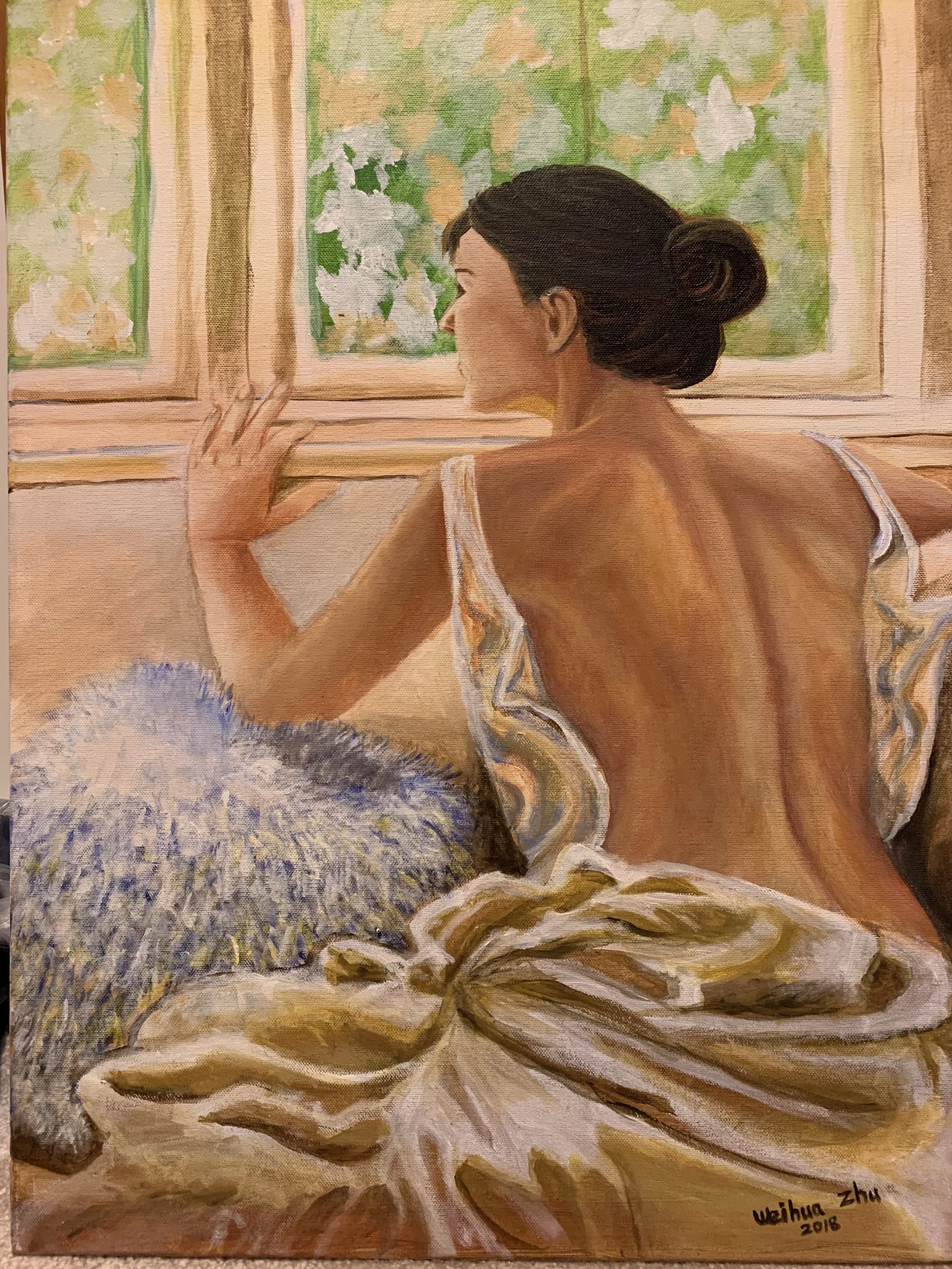 Bare Weihua Zhu, Girl Looking Out the Window.jpeg