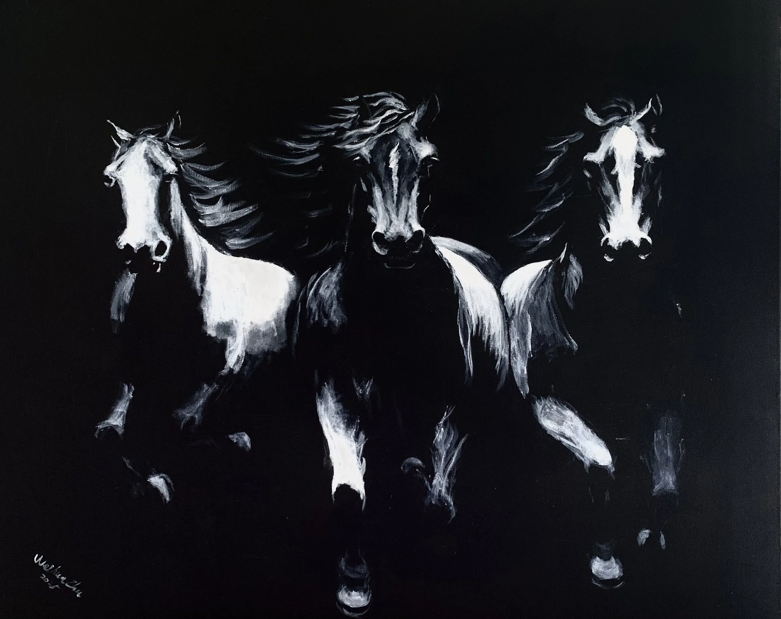 Weihua Zhu, Three Horses.jpeg