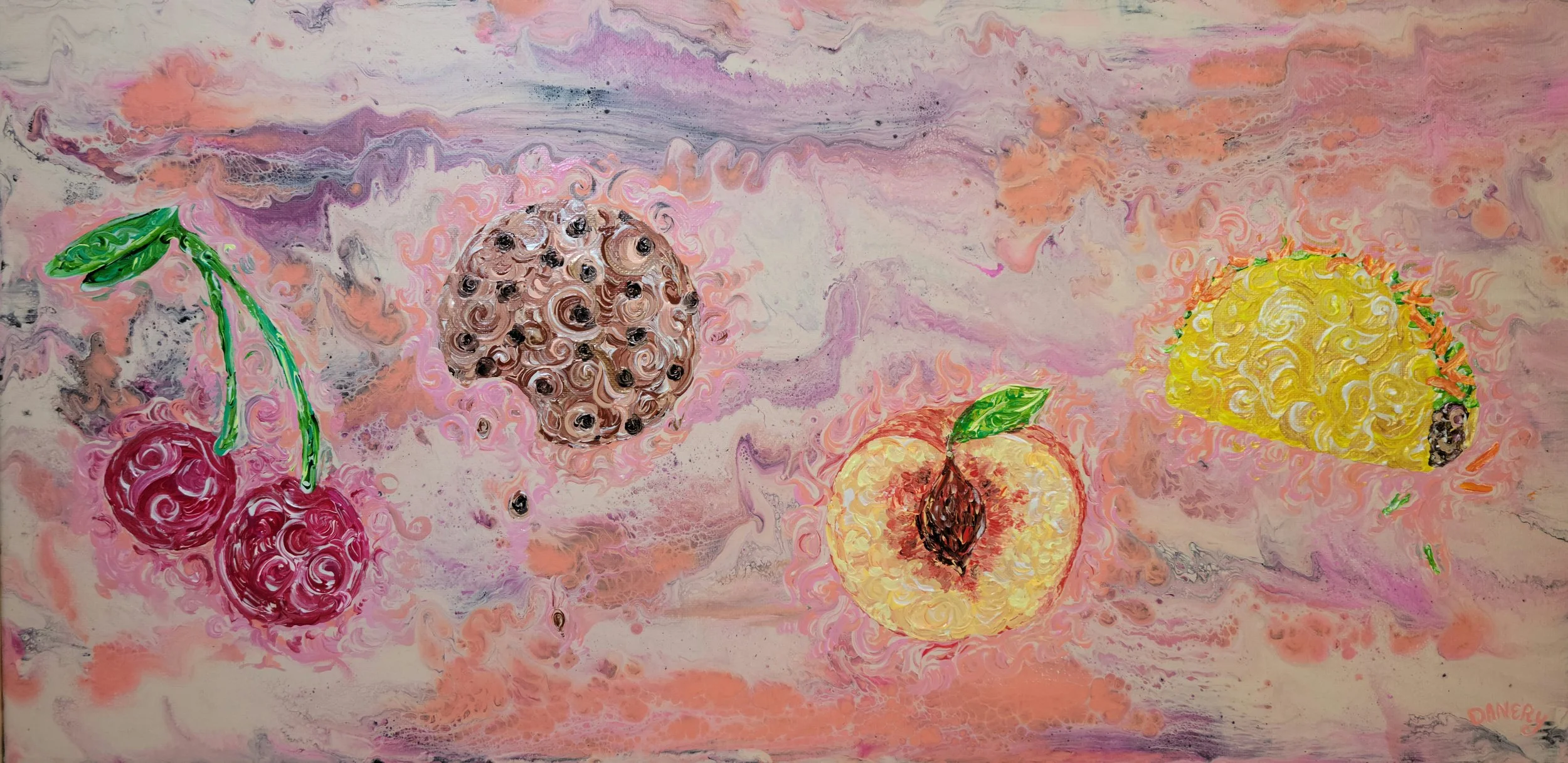 Dana Hartgrove, Cherries, Cookie, Peach, Taco.jpg