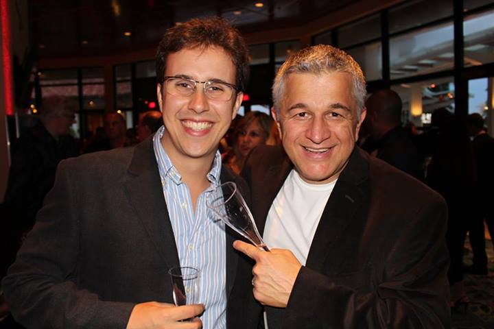 Rafael Piccolotto de Lima and Carlomagno Araya (drummer and producer of "Bossa Nova Sinfônico") at the Brazilian Press Award, Miami.