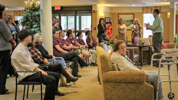 Regional Director of Operations Justin Grady visited the community to extend his thanks to the team.