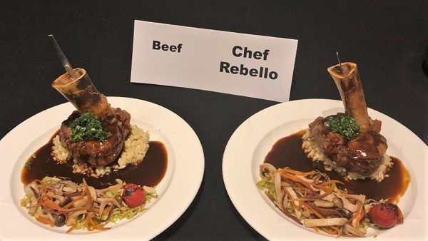 Chef Rebello’s winning dish: Frenched Veal Shank (Osso Buco) with Glace de Veau and Creamy Risotto garnished with a Wild Mushroom Mélange