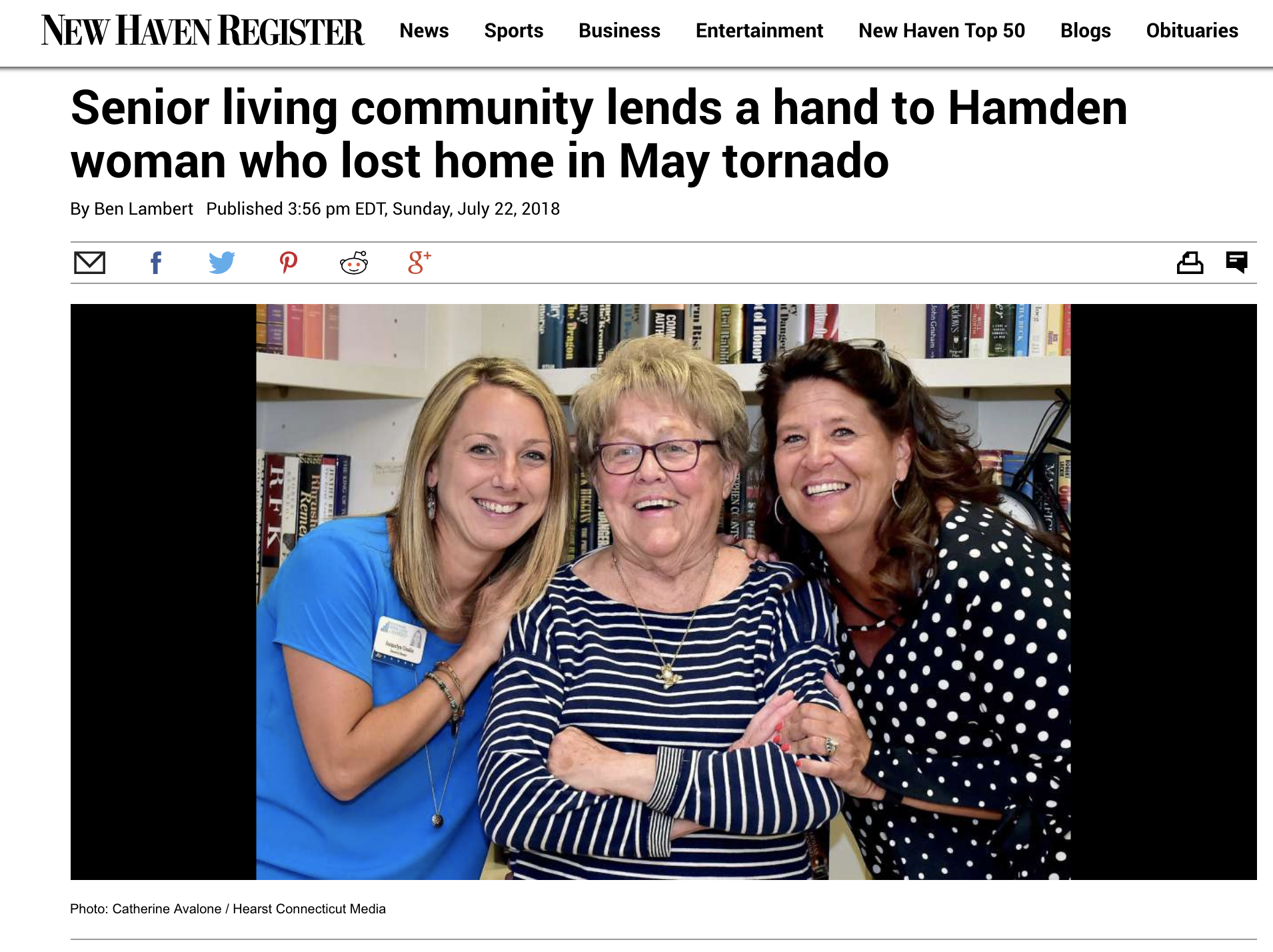 Jacquelyn Gaulin, Adele and Mia Criscuolo story was also published in the New Haven Register. 