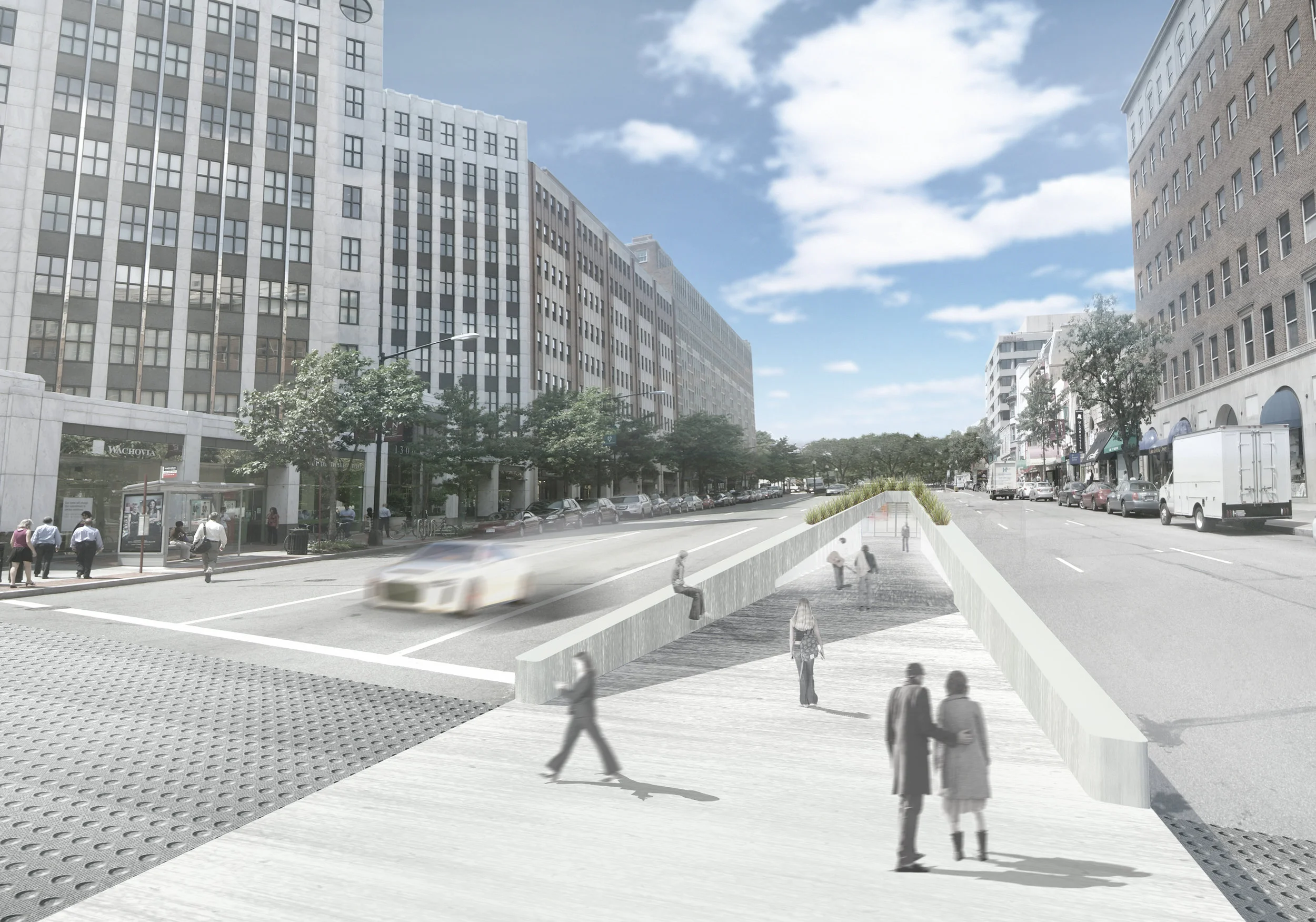 Rendered View: Proposed Re-Opened Ramps on Connecticut Avenue