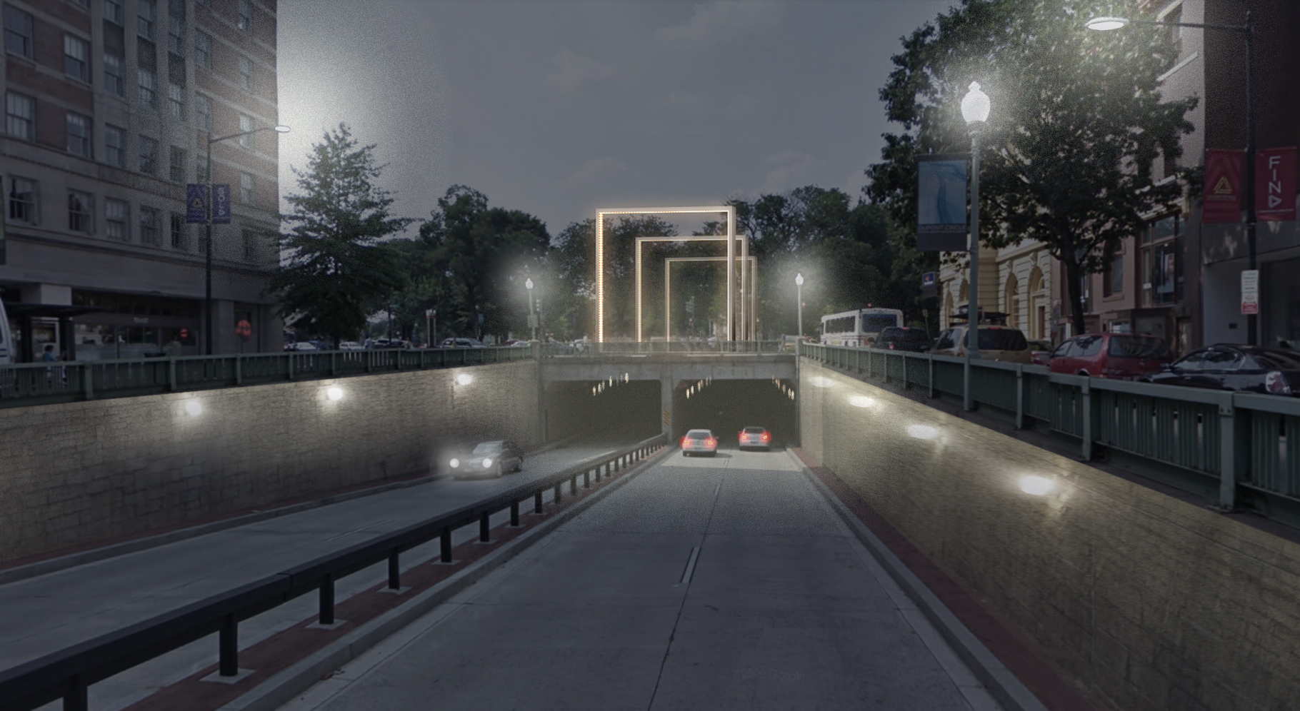 Rendered View: Pavilion Frames