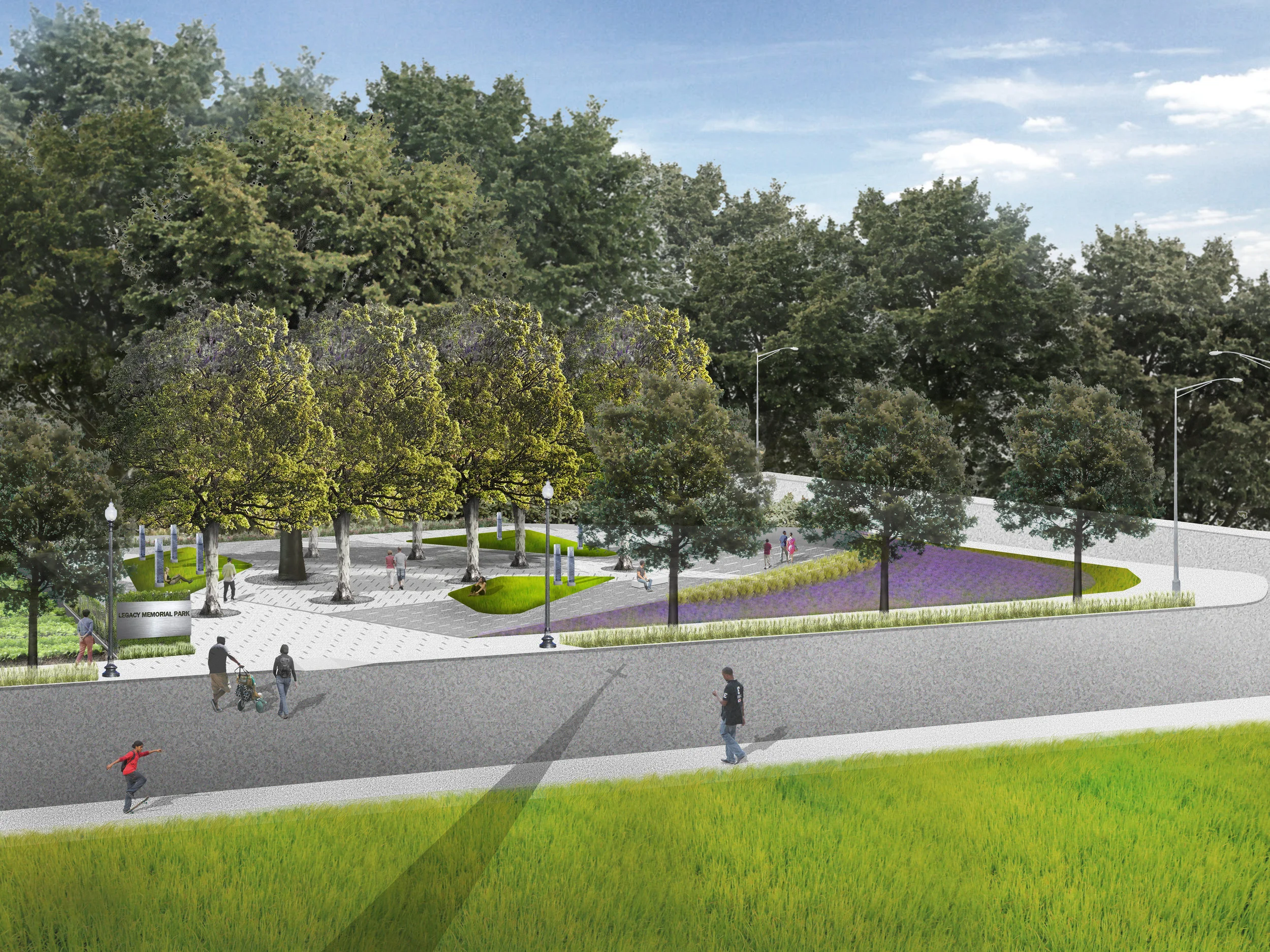 Rendered View: Proposed View From Church