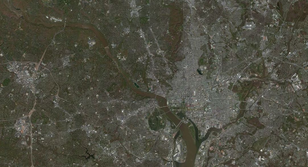 Aerial Photo, Potomac and Anacostia Rivers