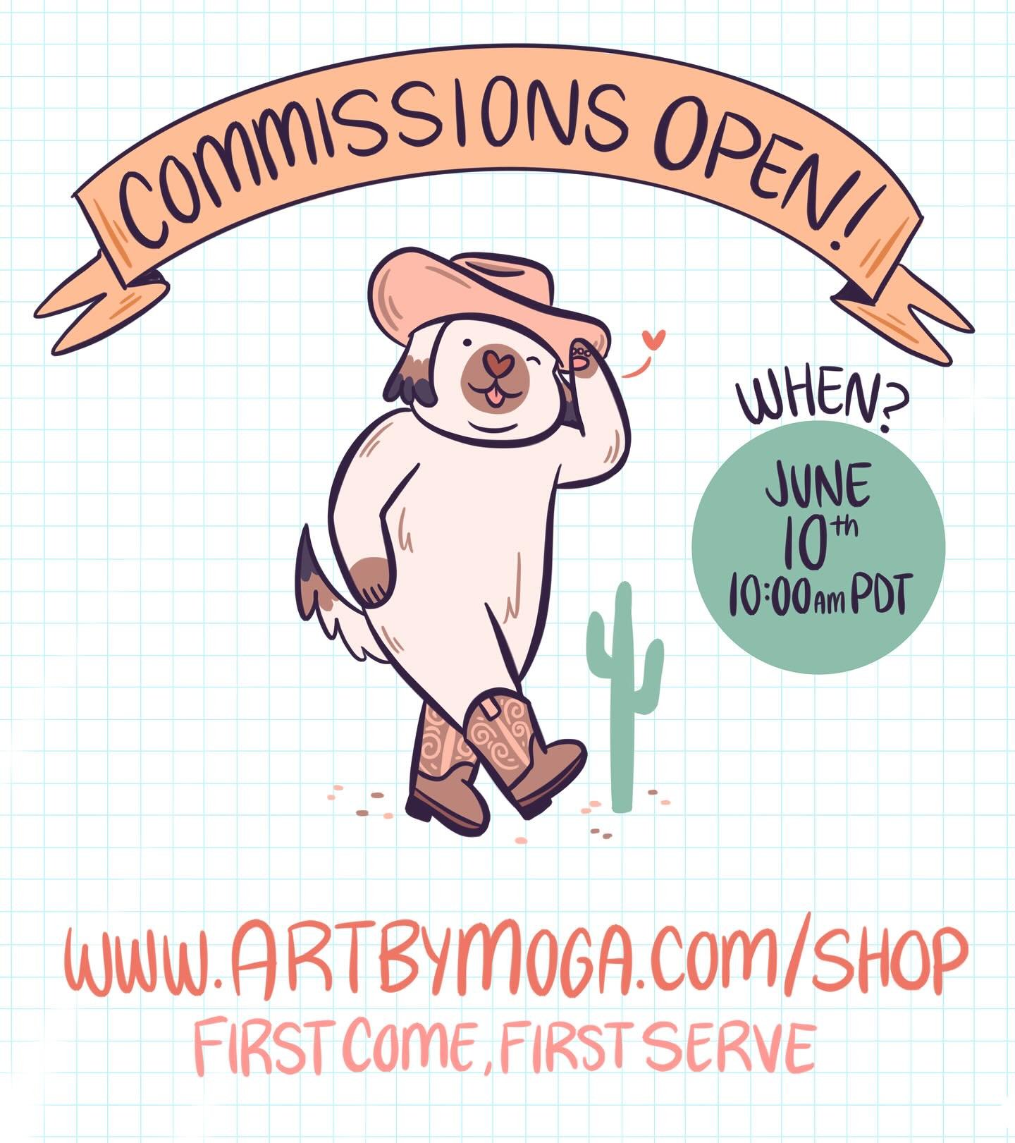 Hey all! I’m opening portrait commissions tomorrow June 10th at 10:00am PDT β¨π www.artbymoga.com/shop