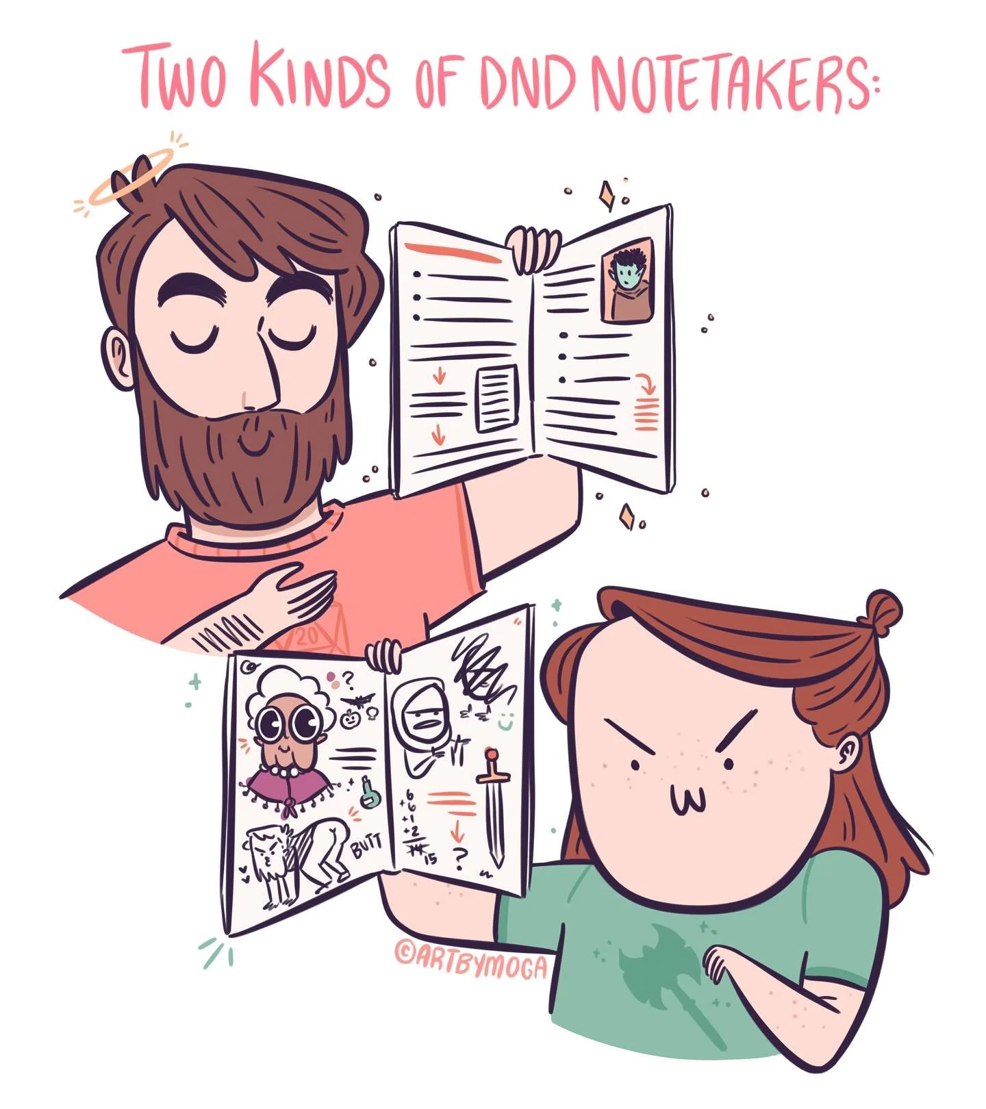 What kind of DnD note taker are you? Also second slide is the first drawing I ever made of my character Agnes Pruneterry ๐๐โจ