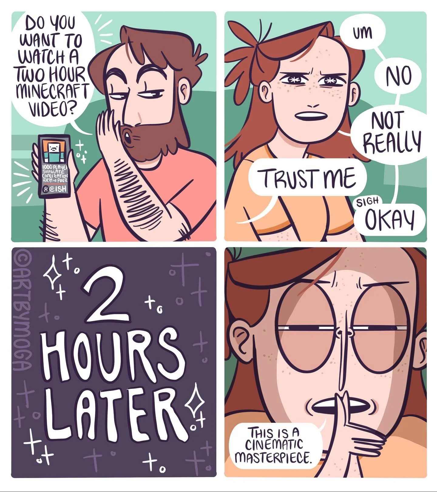 Has anyone seen this “1000 players Minecraft civilization rich vs poor” video by a streamer named Ish? It’s absolutely buck wild and I enjoyed every minute of it π enough that I made a comic inspired by it πβ¨ I’ll L1nk it in