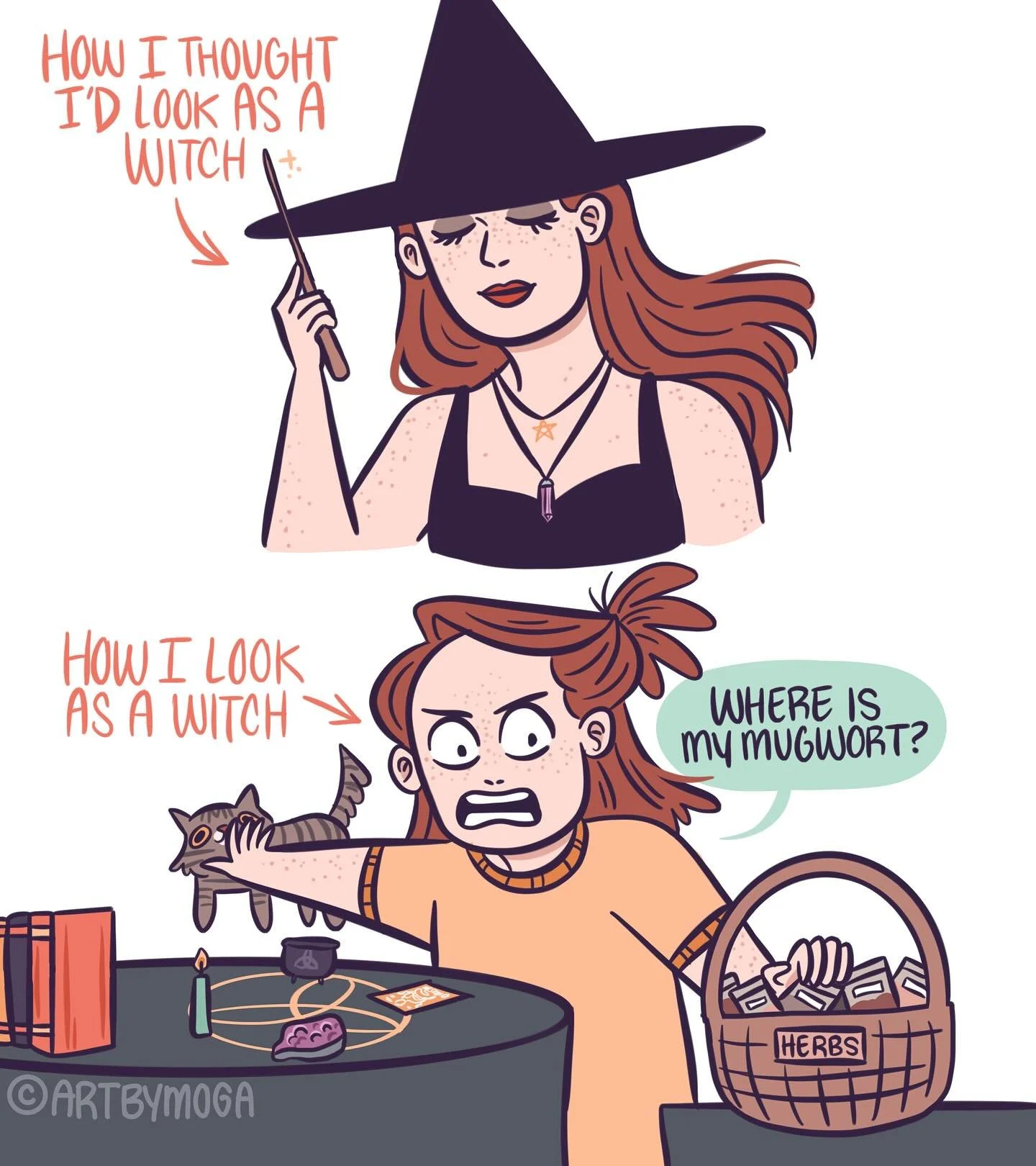 A couple of comics about being a witch. π§Ήπ‍β¬β¨