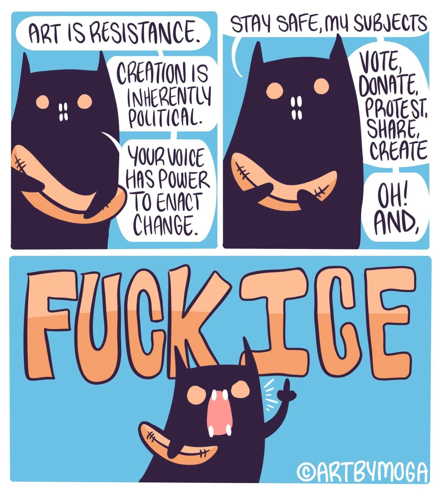 My small contribution to the ICE OUT &ldquo;Cartoonists Against ICE&rdquo; - thank you @trungles ✨ Anyone is welcome to make their own comic for it, and I encourage you to do so. Your story deserves to be shared. #iceoutcomics #iceoutportland #iceout