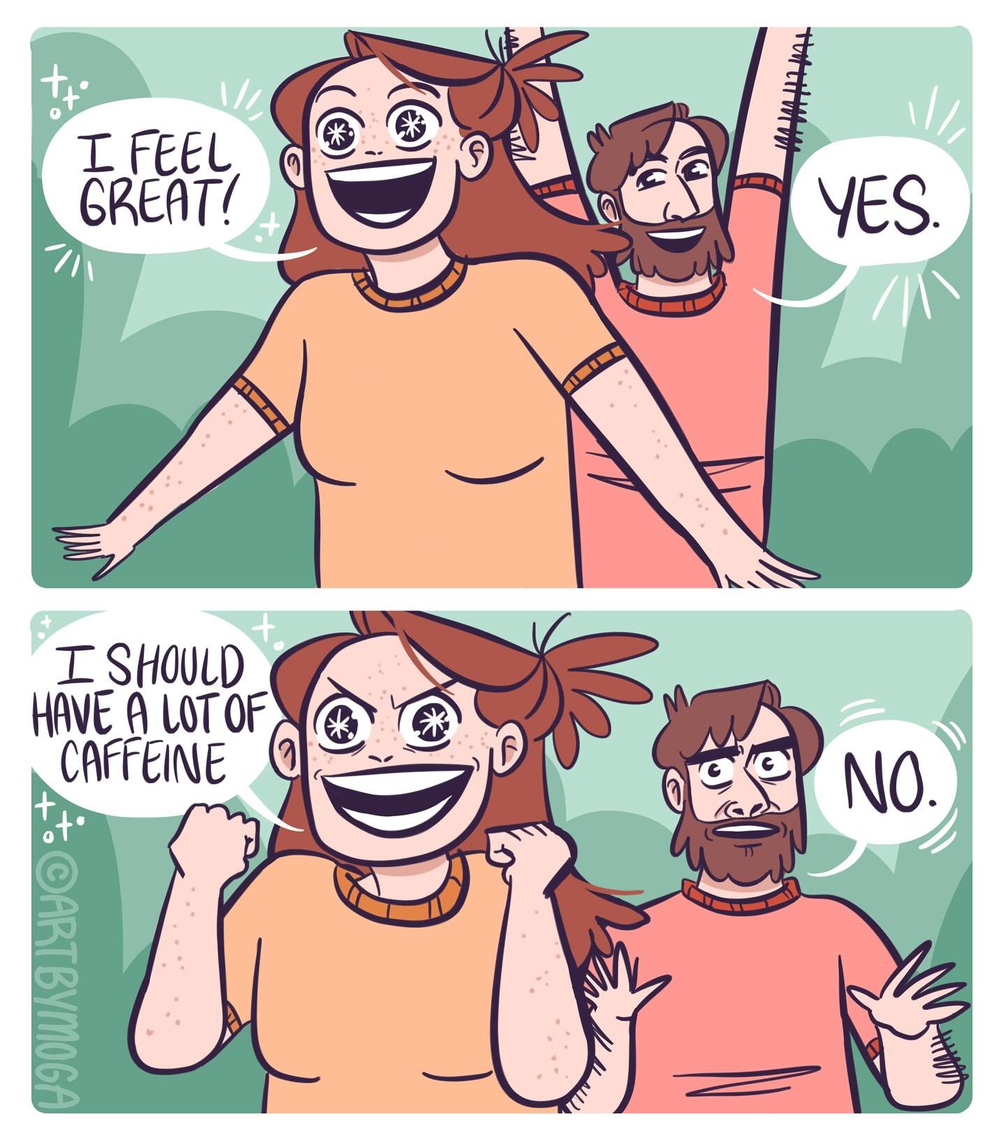 A collection of comics about hypomania. ☕️💖✨