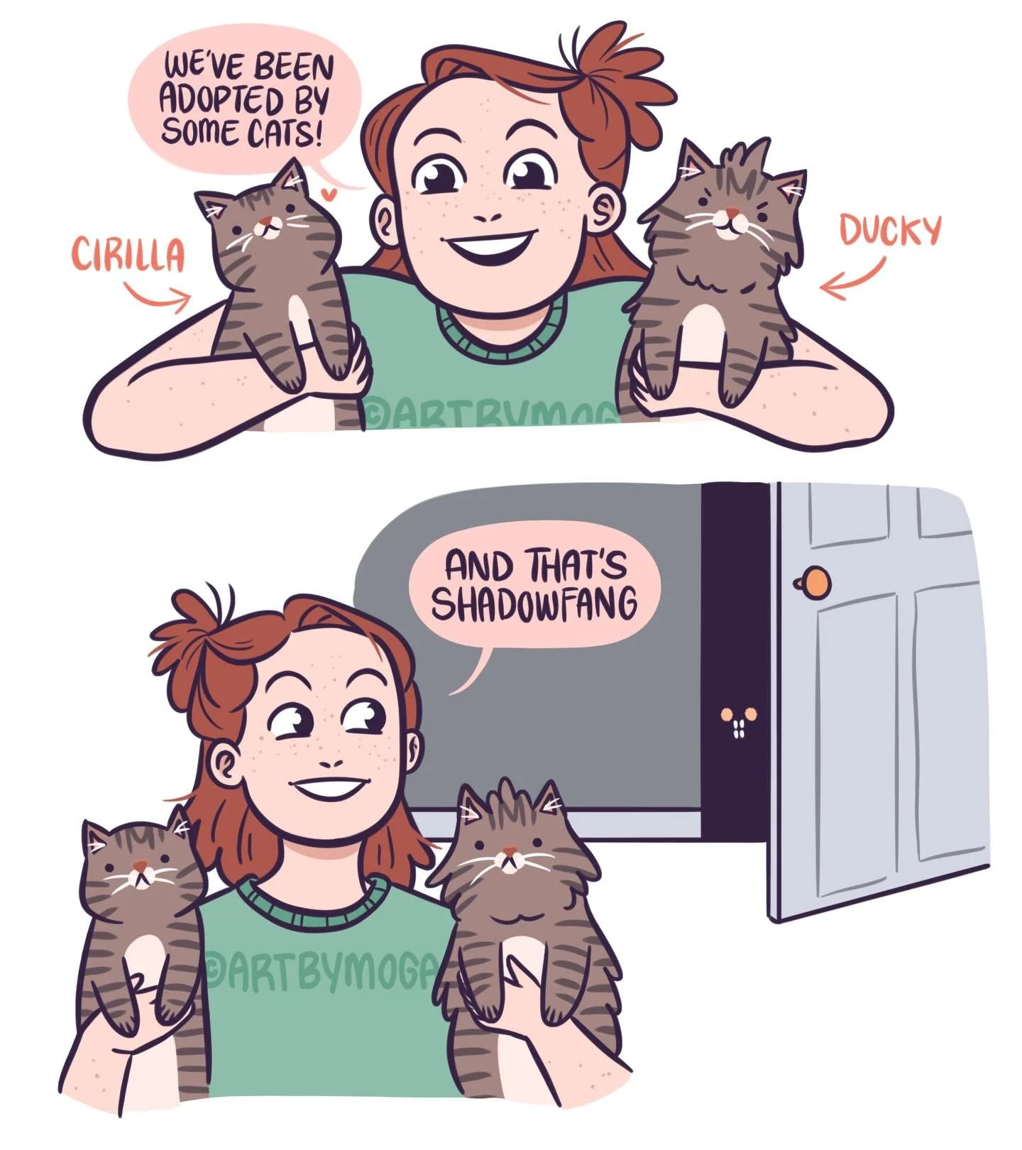 A collection of comics about my cats: Cirilla, Duck and Shadowfang.