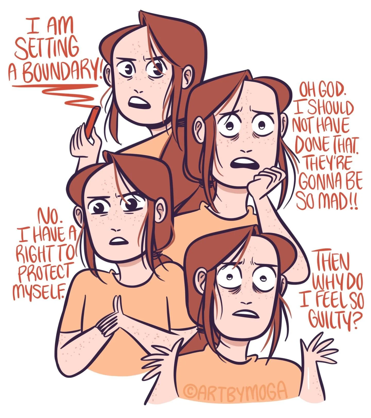 A comic about setting boundaries.