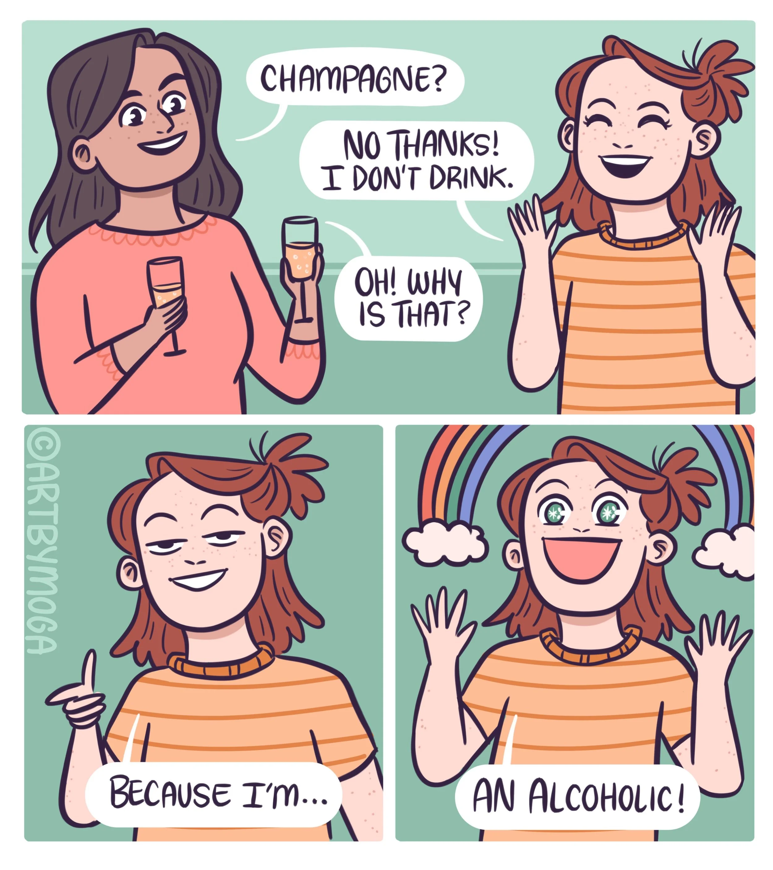 A collection of comics about being an alcoholic. 
5 years, 4 months and 27 days sober.