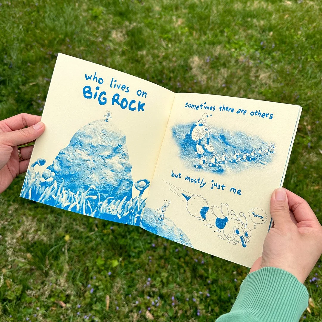 Interior spread from Big Rock risograph zine by Ian Mackay
