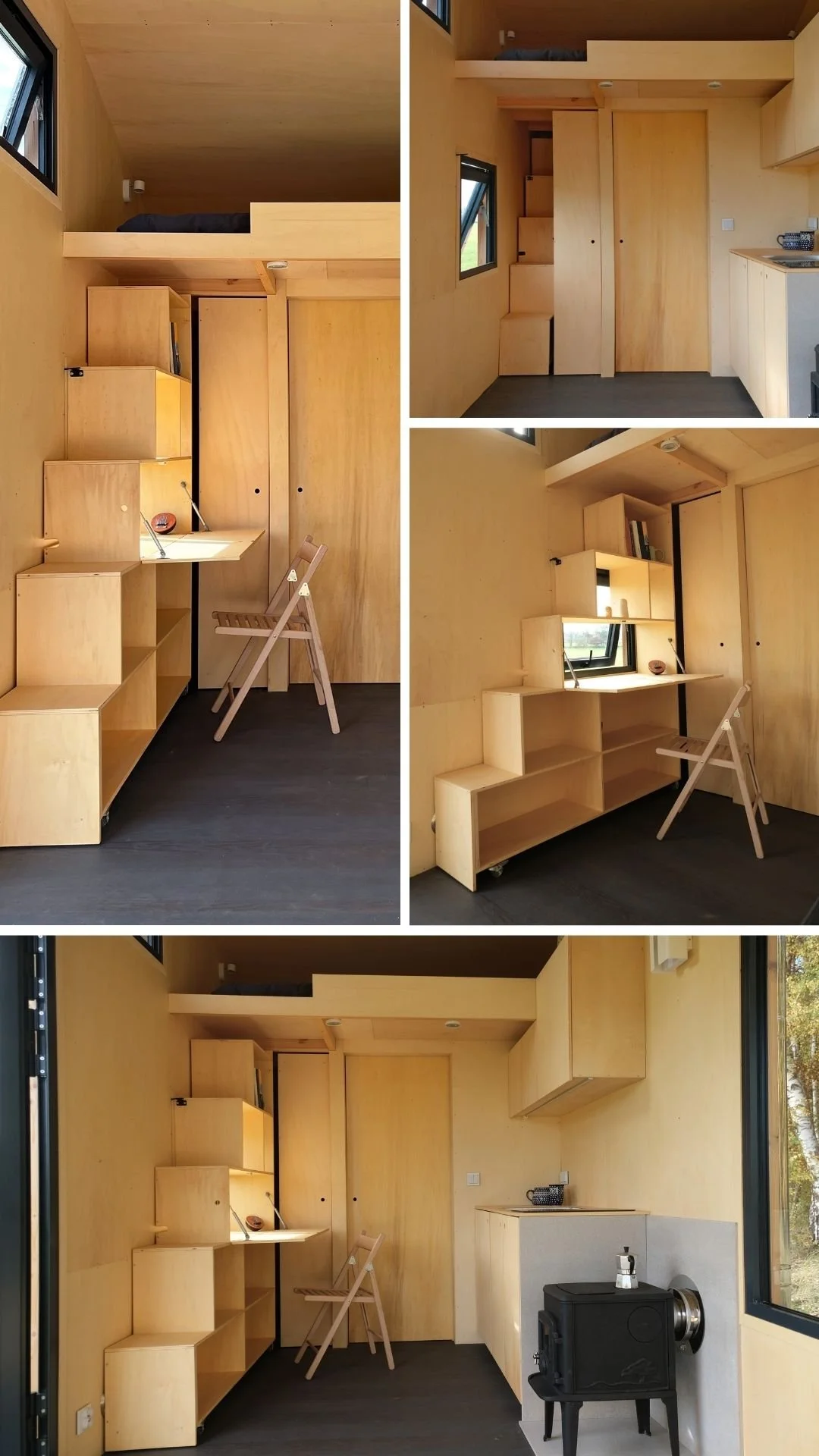  Mobile stairs in REDUKT ONE tiny house. Photo: REDUKT 