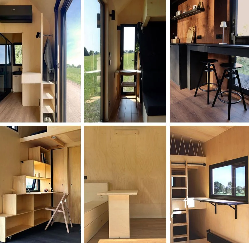  Work spaces in REDUKT tiny houses. Photos: REDUKT 