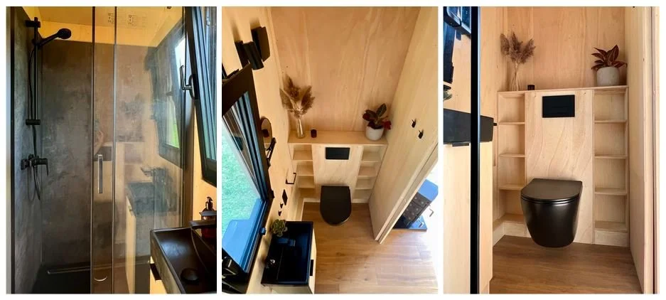  Spersonalizowana łazienka z pełnym wyposażeniem w domku REDUKT PURA. Foto: REDUKT 