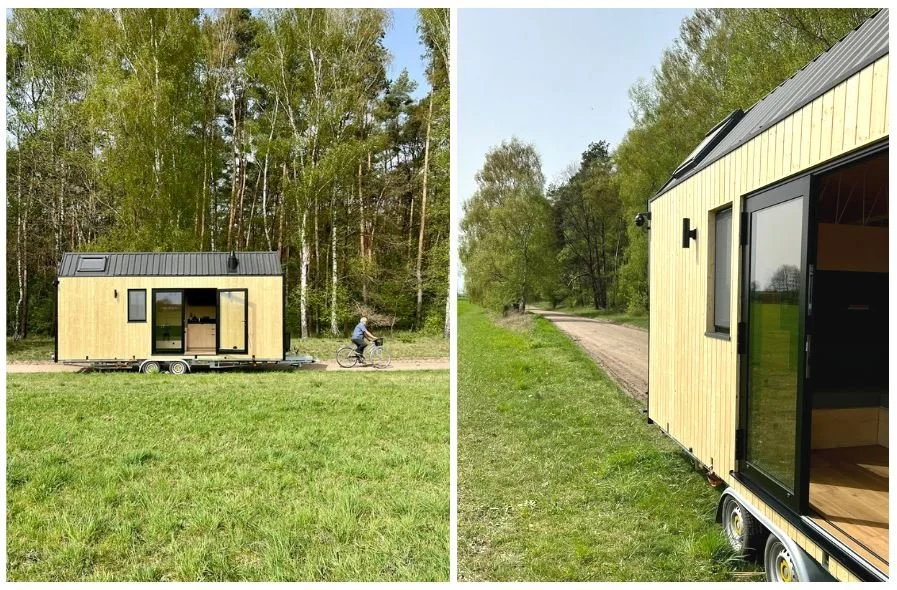  REDUKT PURA mobile house with a bright facade made of natural wood. Photo: REDUKT 