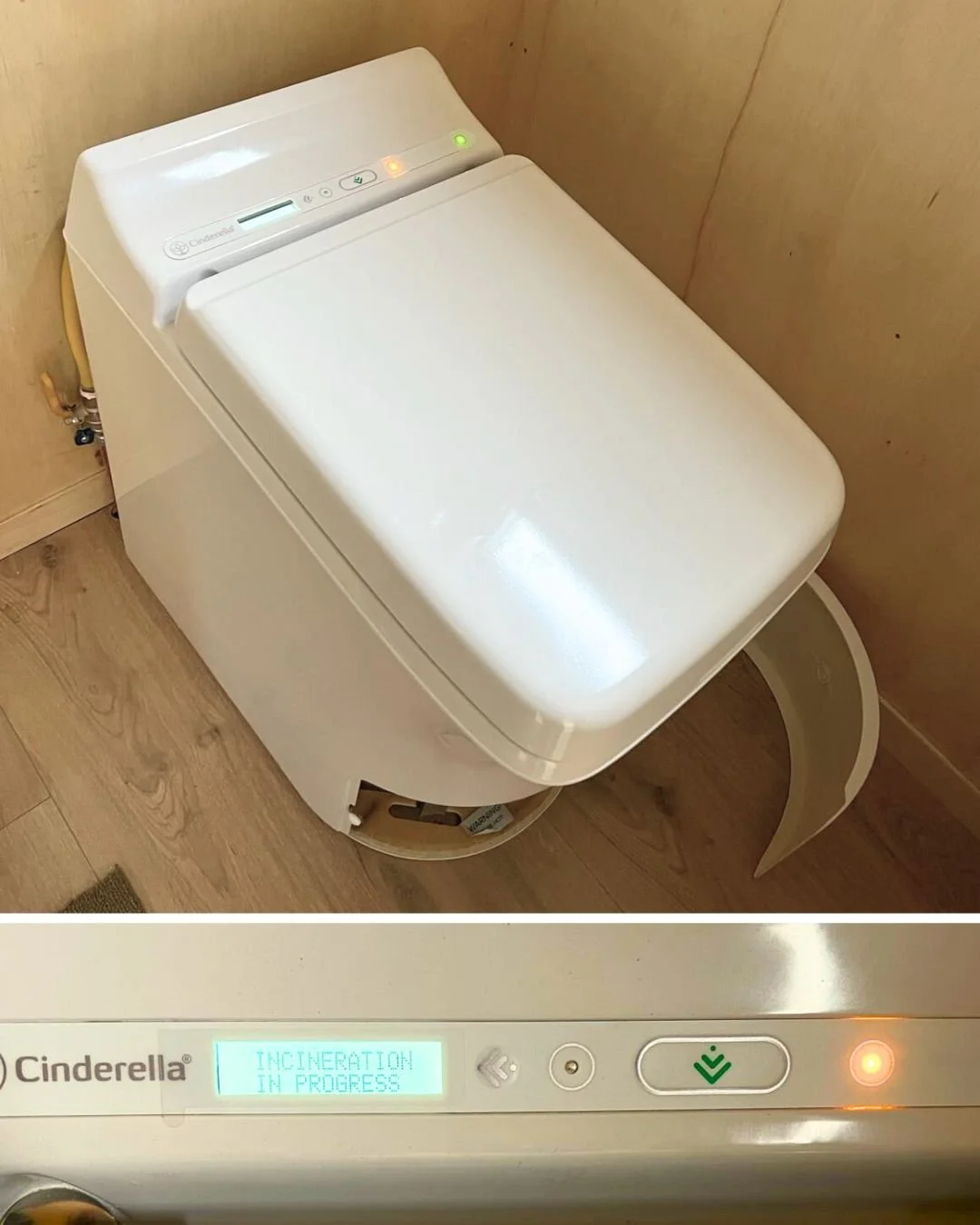 Cinderella Freedom – propane-powered incineration toilet with LCD display