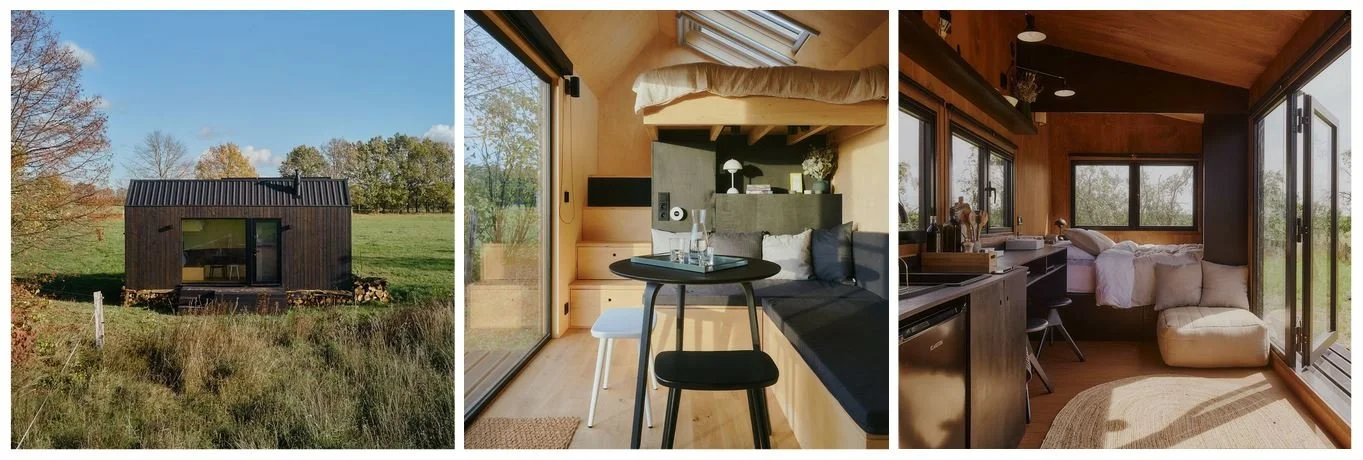  Häuser auf Rädern – REDUKT PURA und REDUKT Country – als Mikrohotels zur Miete in Deutschland. Credits:  @raus.life  