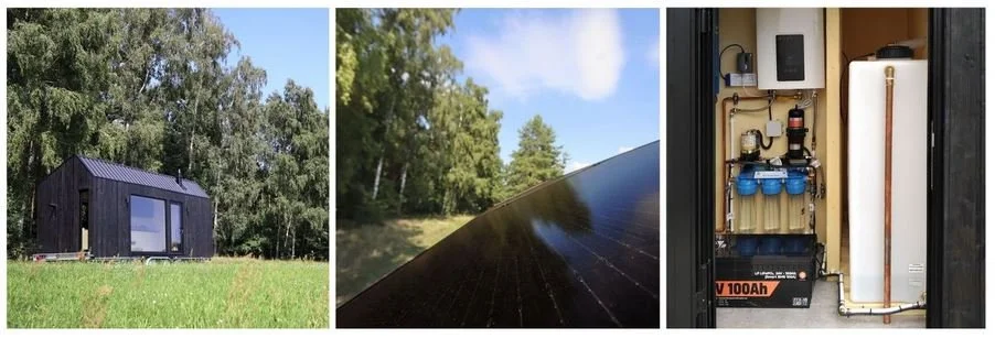  The off-grid package allows the house to function autonomously without being connected to the utilities on the plot. Photo: REDUKT 