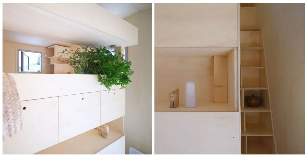  REDUKT ECHO mobile home space includes a mezzanine with access by steps. Photo: REDUKT 