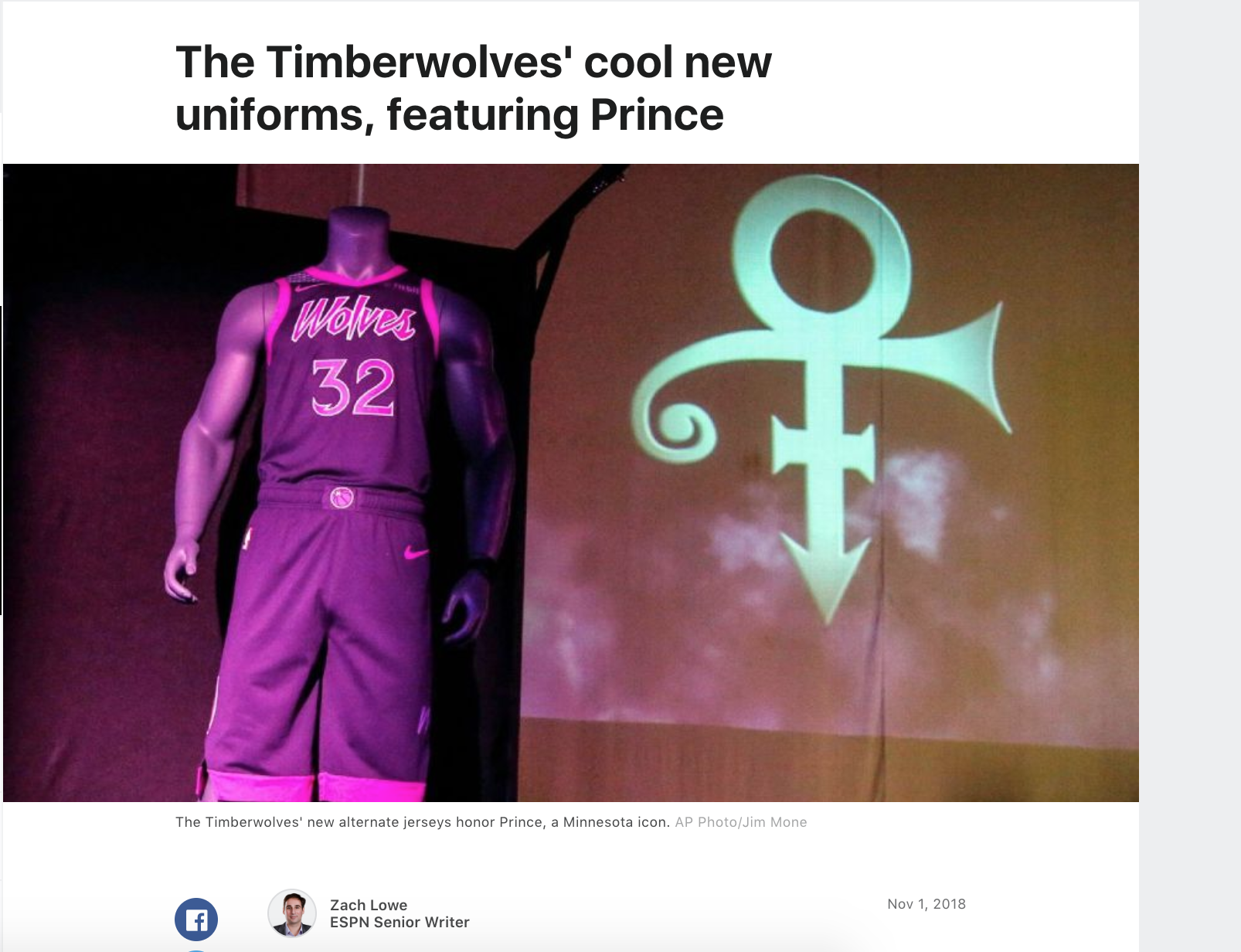 Minnesota Timberwolves Prince Uniform - Prince Purple Rain