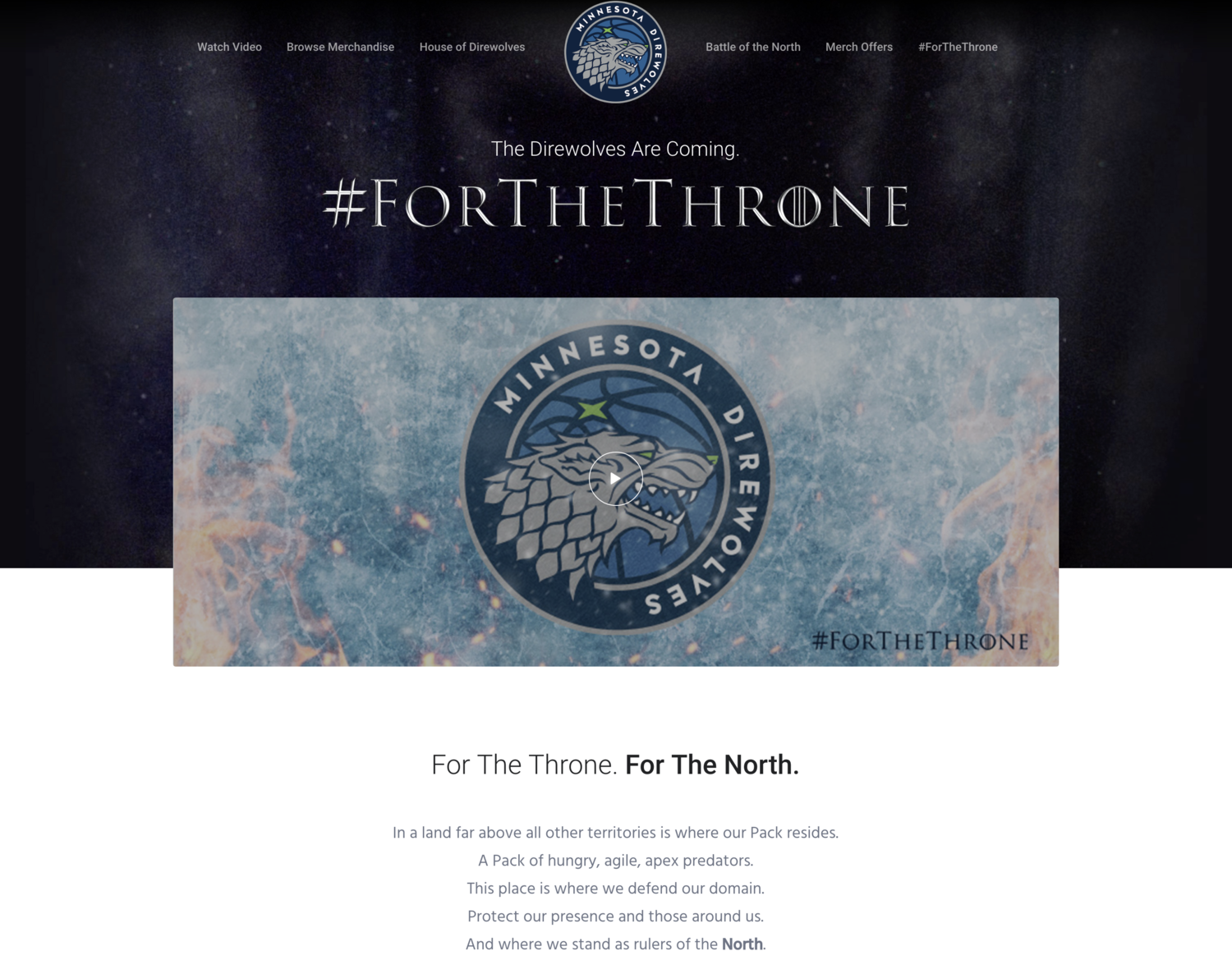 Jared Hughes Portfolio — Game of Thrones x Timberwolves