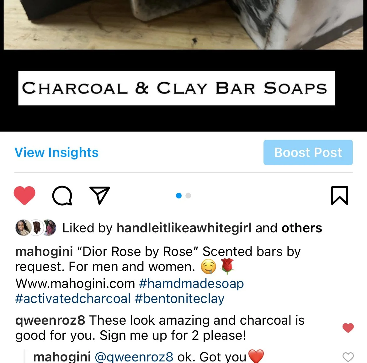 Orders via Instagram