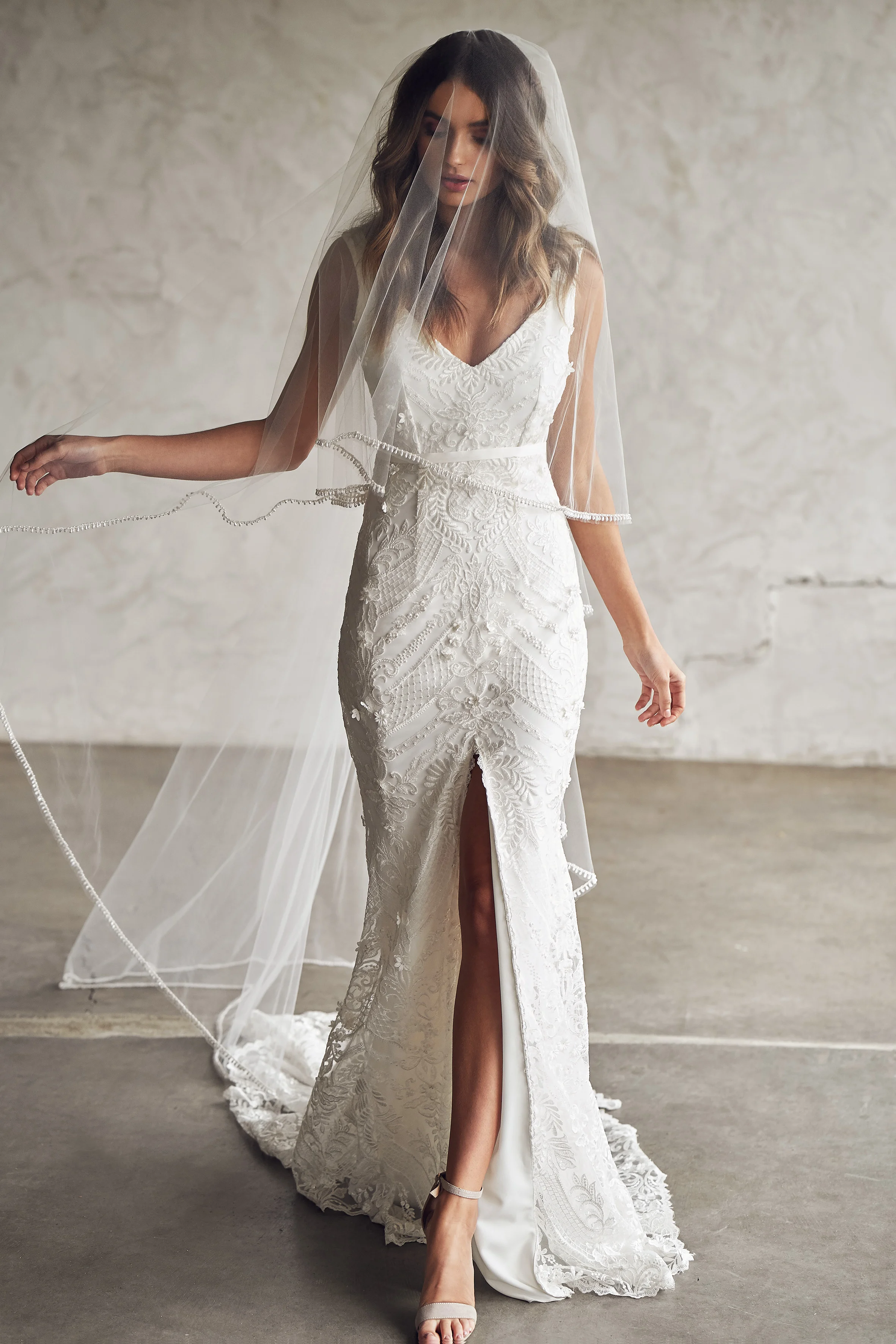 front split wedding dress