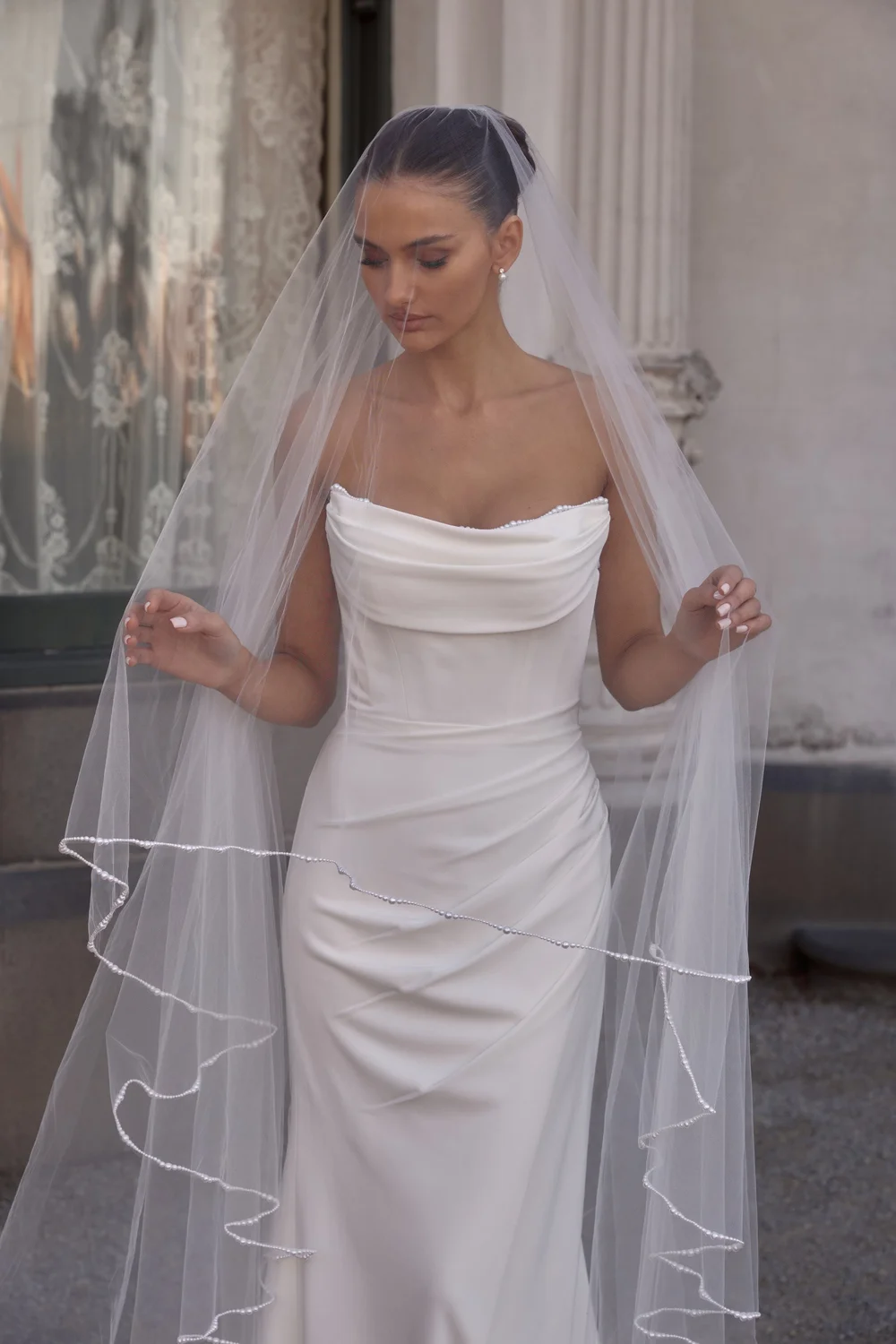 Siren Cathedral Veil with Blusher