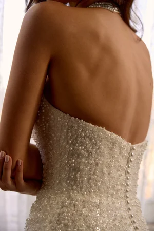 Amara Bridal Gown – A Sculpted Silhouette in Hand-Beaded Crepe — Anna