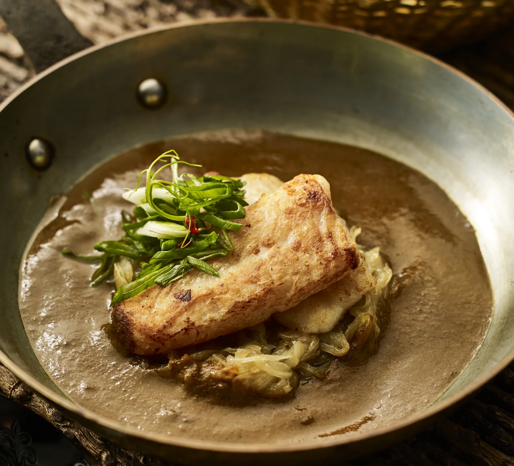 TILAPIA WITH CARAMELIZED ONION AND TIKKA MASALA