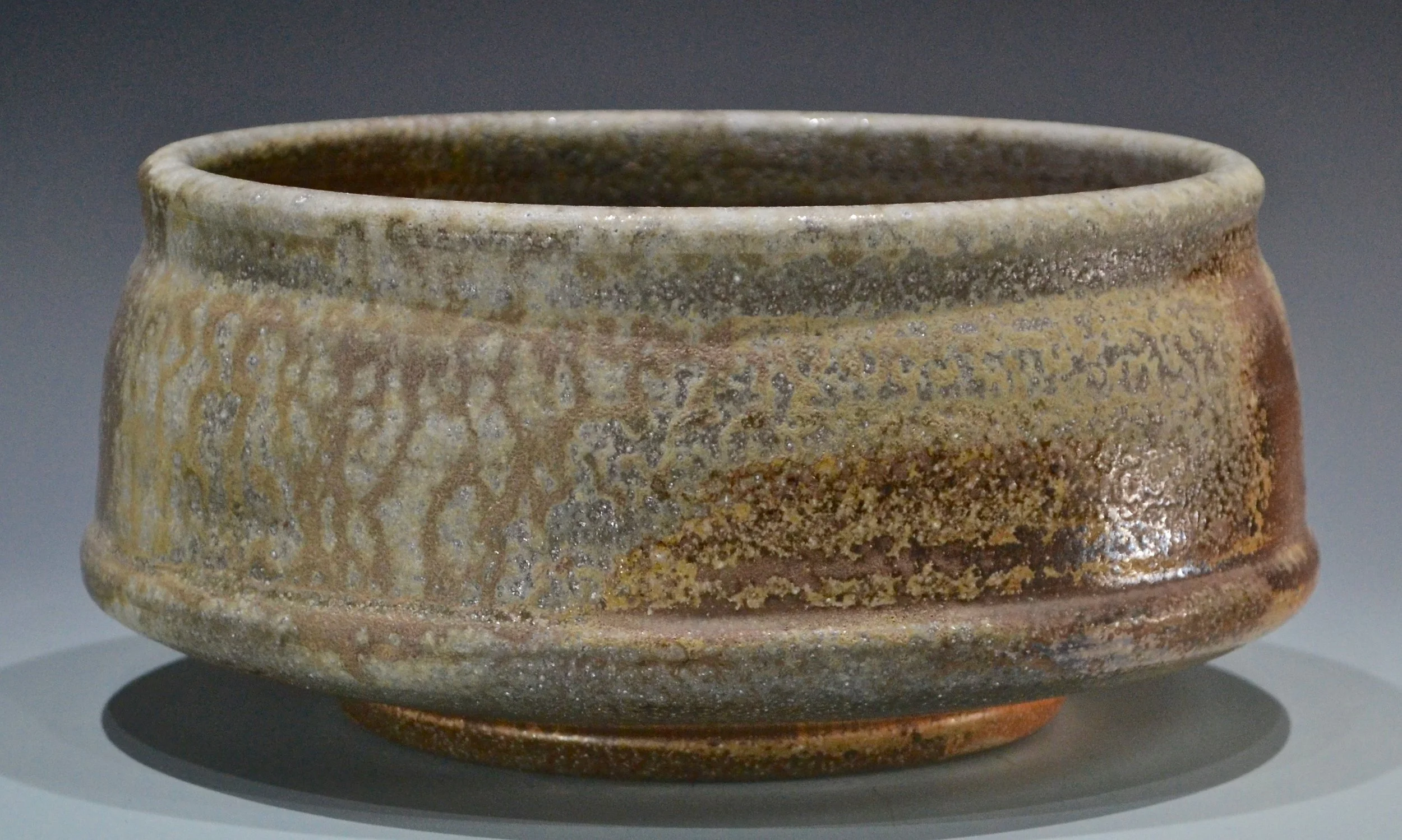 stoneware bowl, 4" x 9", anagama fired to cone 12