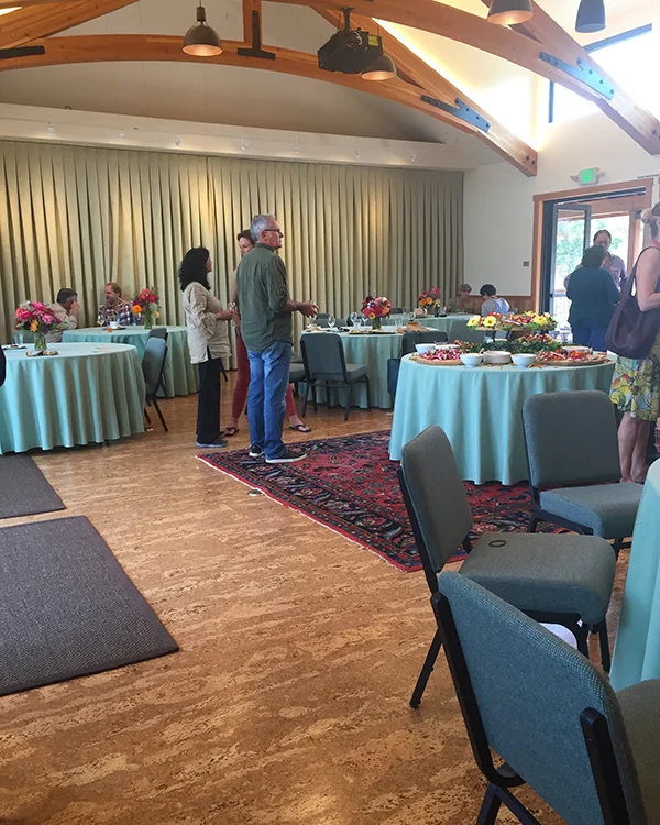 Cork floors in the new Meeting hall