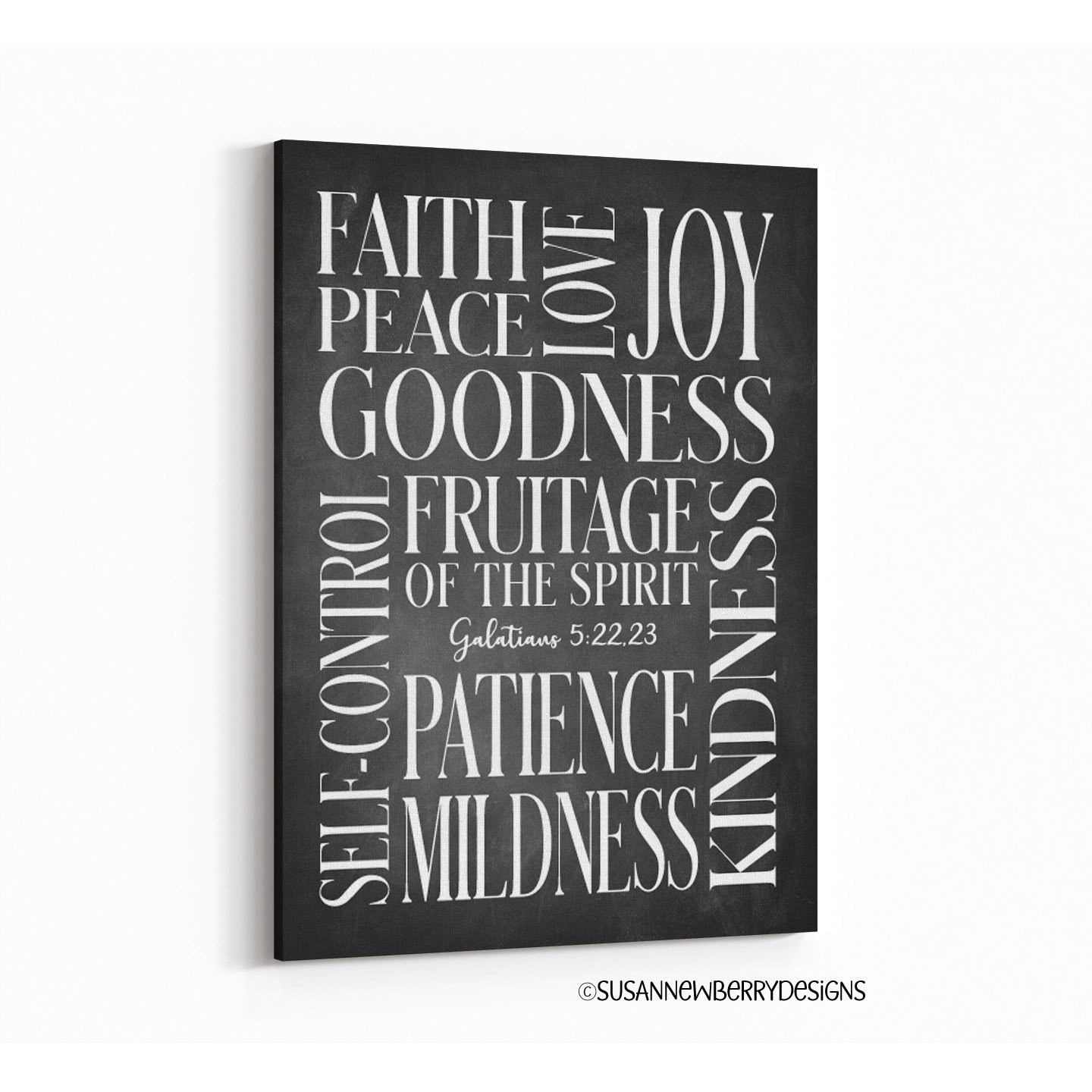 Fruitage of the Spirit Dark Chalkboard Canvas