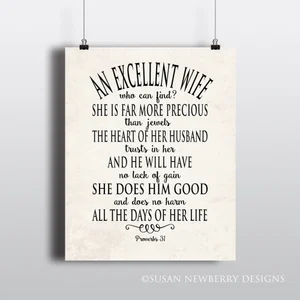 An Excellent Wife Who Can Find Wall Art Wife Definition Bible
