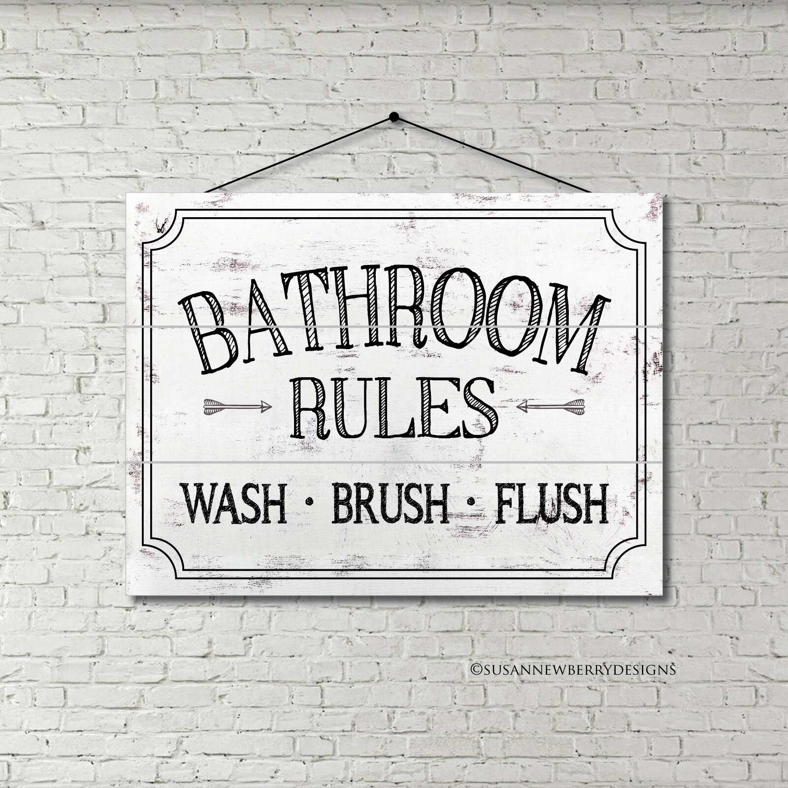 Wood Pallet Bathroom Rules