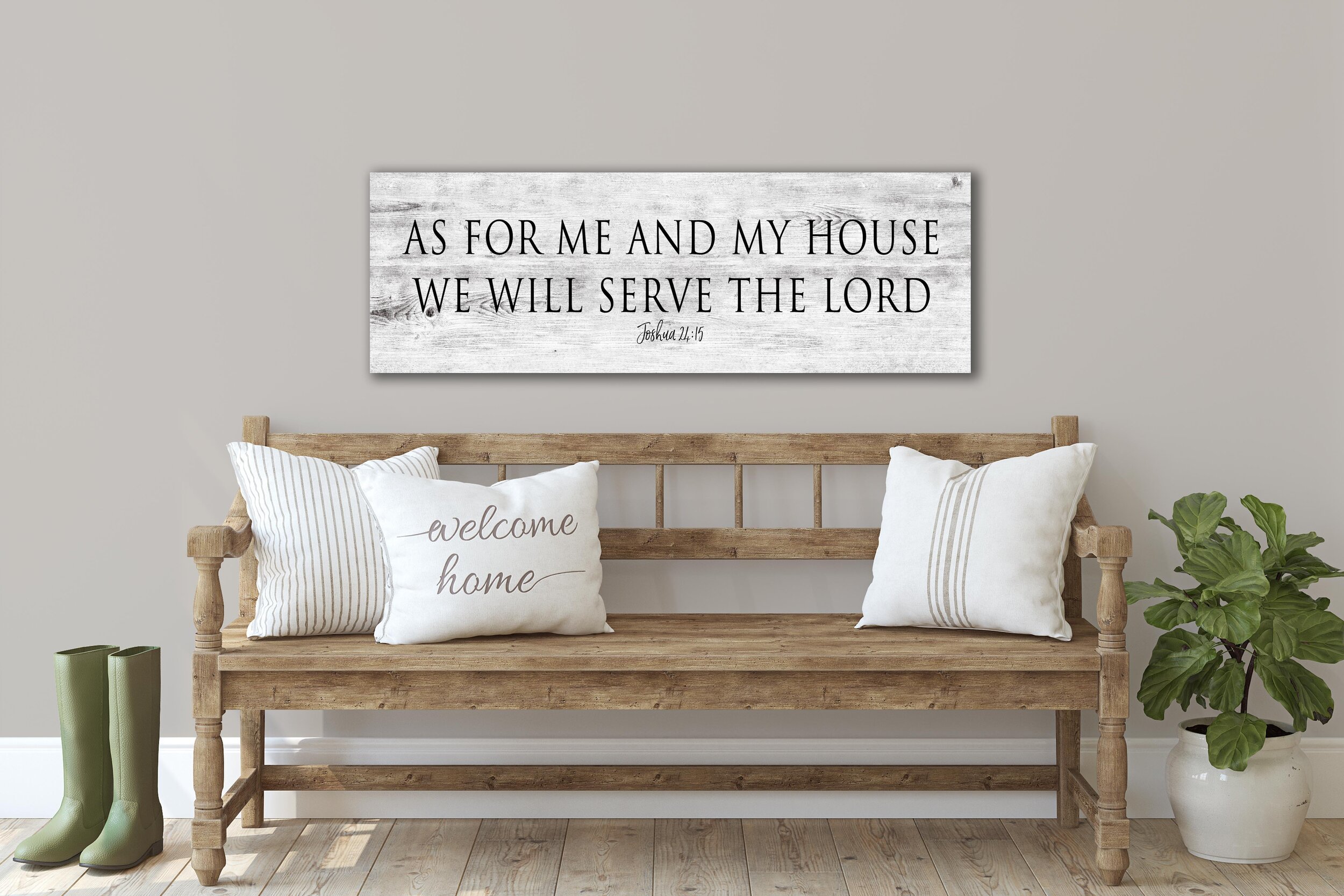 Farmhouse decor Details about   As for Me and My House We Will Serve the Lord 10x20 Canvas 