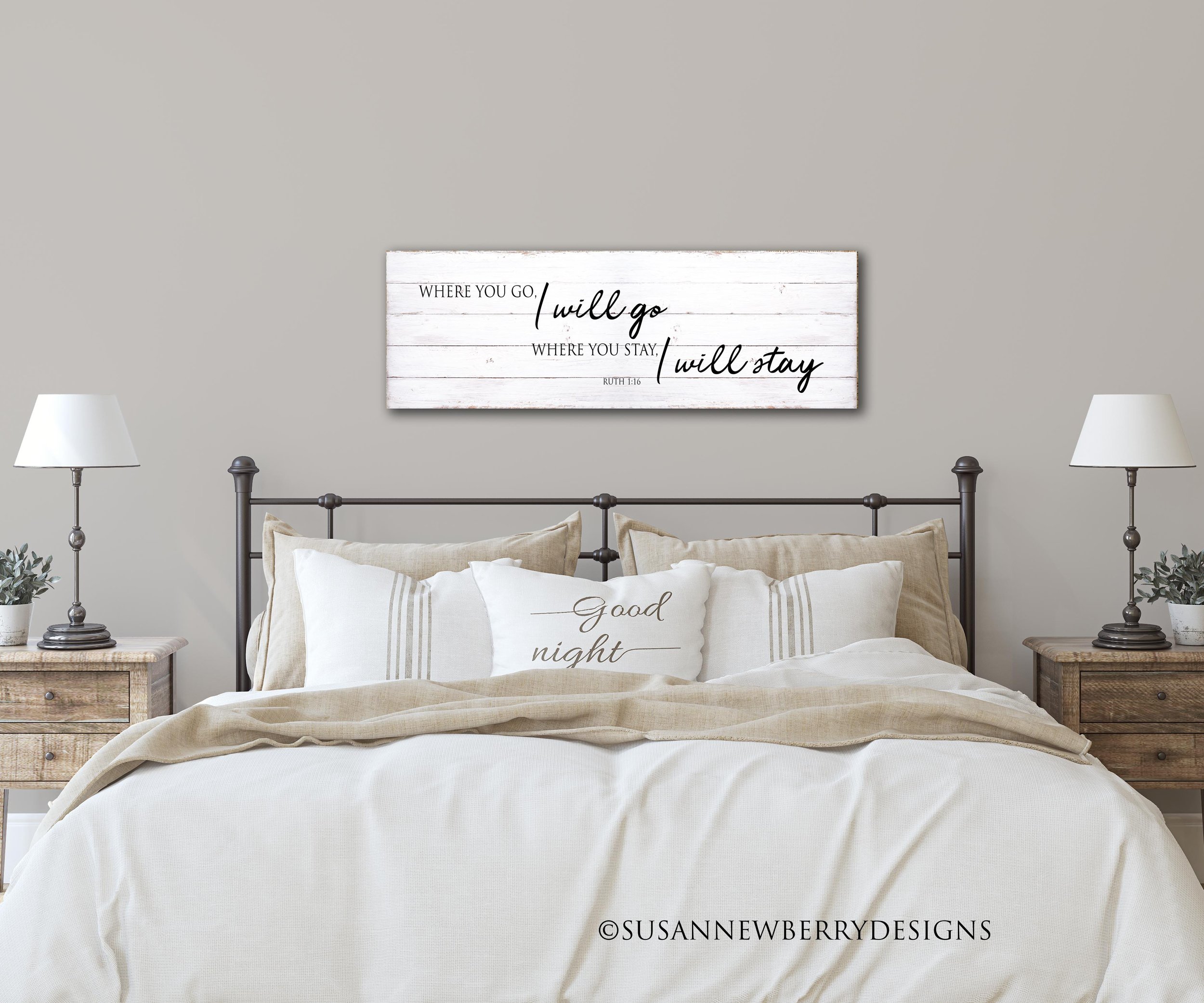 Where you go FH16 Canvas hung over bed
