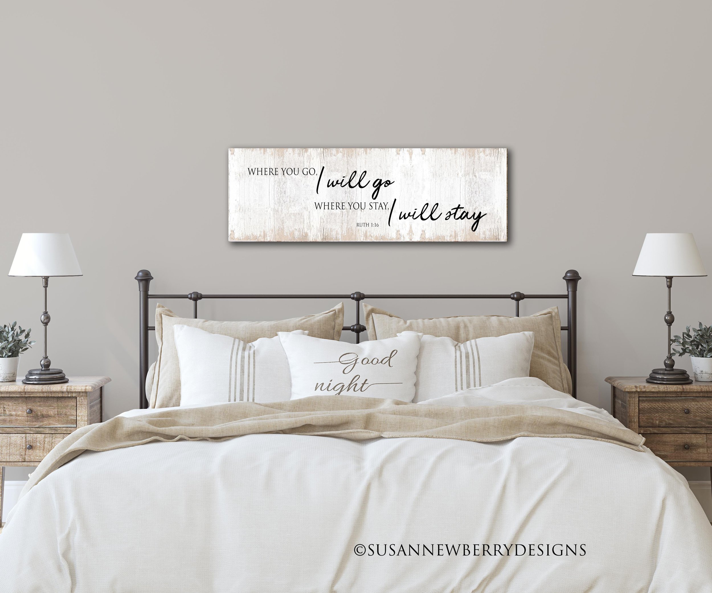 Where you go FH18 Canvas hung over bed