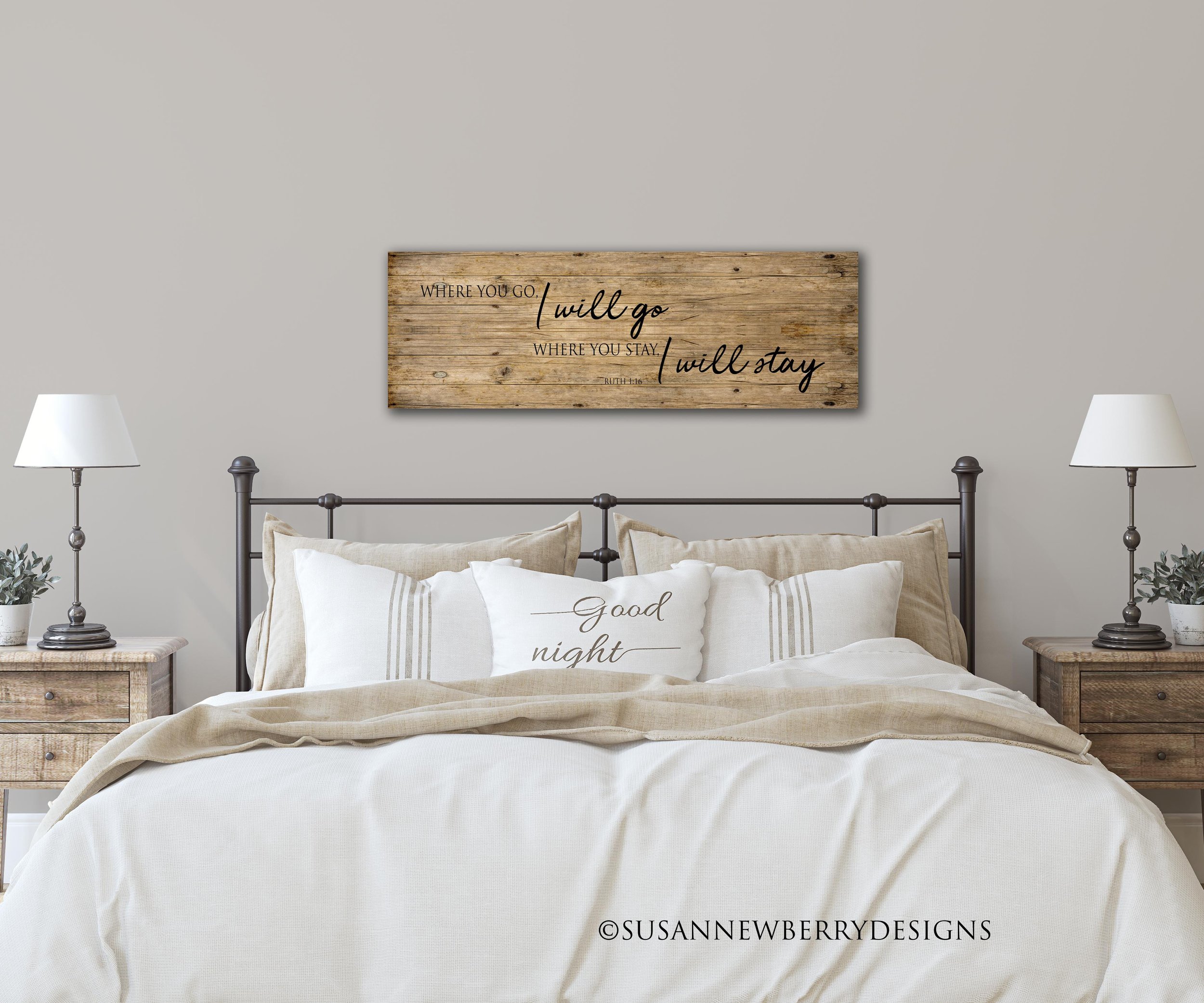 Where you go FH20 Canvas hung over bed